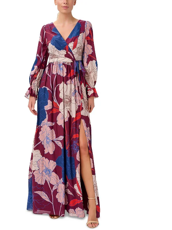 women's business casual dressesWomens Chiffon Floral Maxi Dress