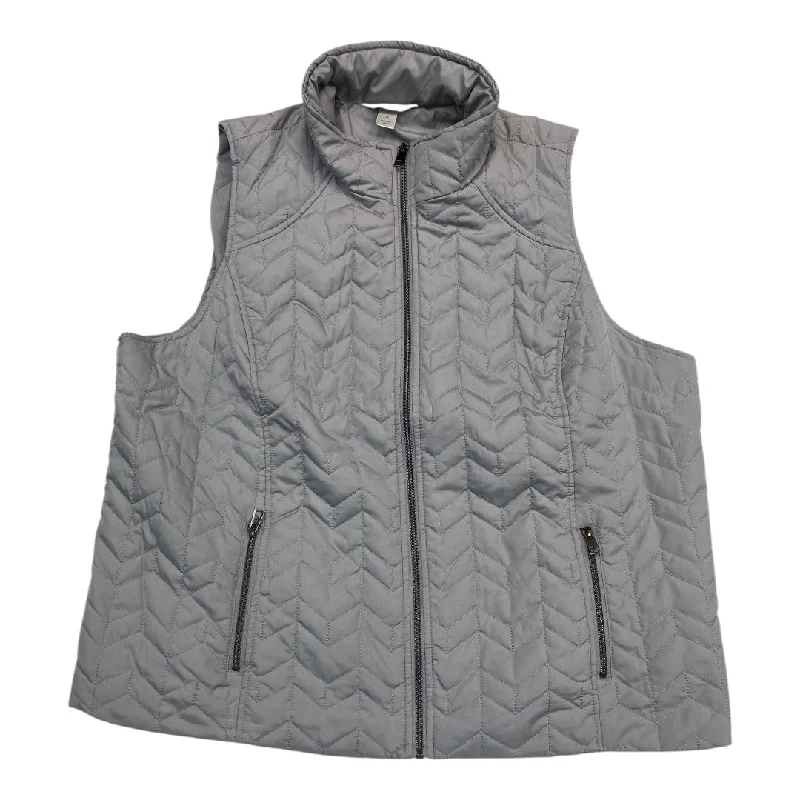 women's coats with cinched waistsVest Puffer & Quilted By Cj Banks In Grey, Size:2X