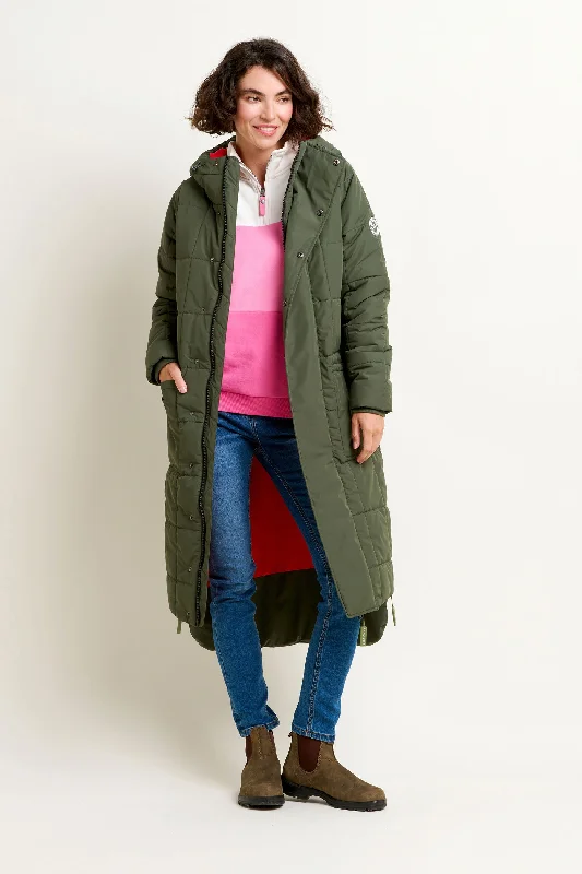 women's coats with thigh-high slitsSquare Quilt Puffer