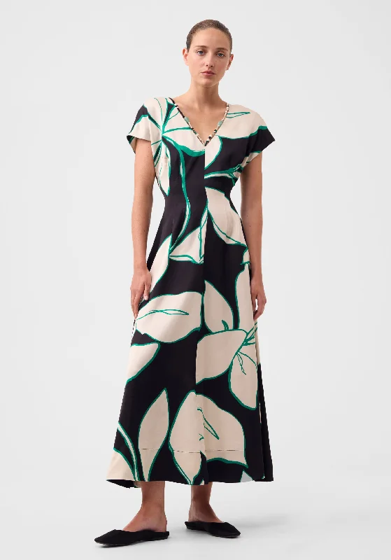 women's wrinkle-resistant dressesWillow Midi Dress_Print