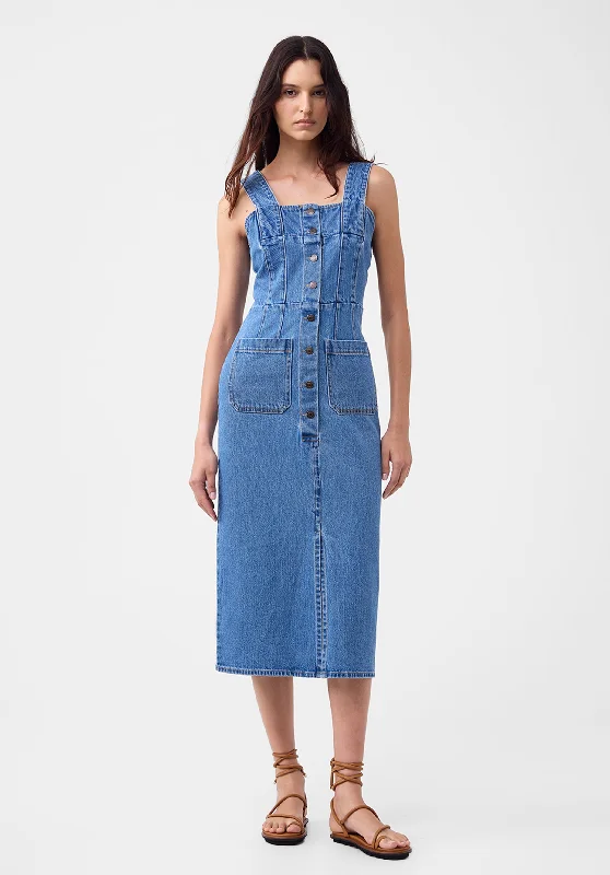 women's high-end dressesRomeo Denim Midi Dress_Blue