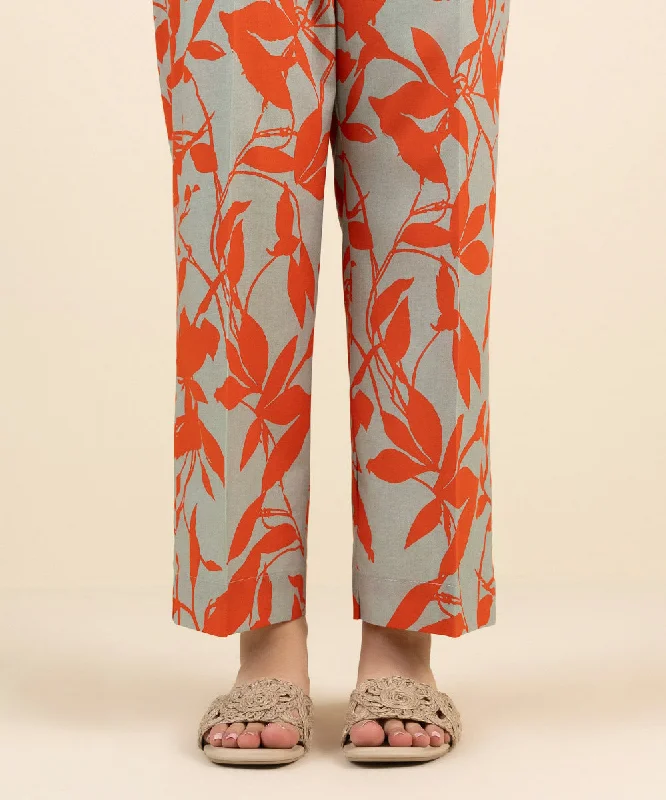 Printed Cambric Straight Pants