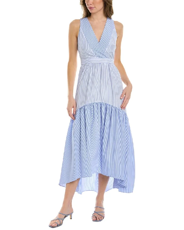 women's A-line dressesMAISON TARA Striped Midi Dress