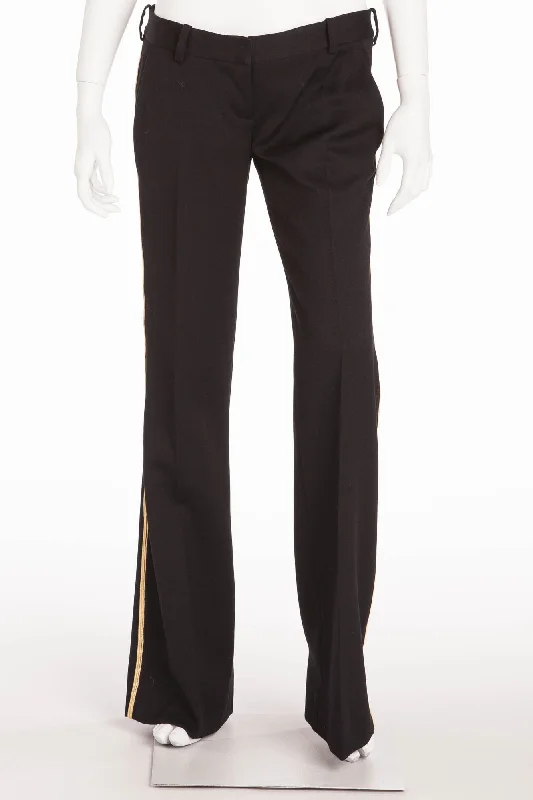 women's leggingsBalmain - Black Pants Gold Trim - FR 40