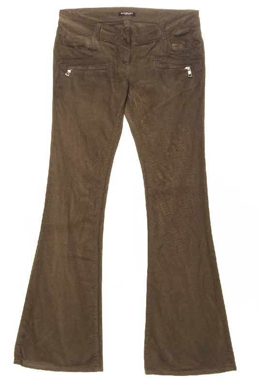 women's patched pantsBalmain - Brown Bellbottom Pants - FR 40