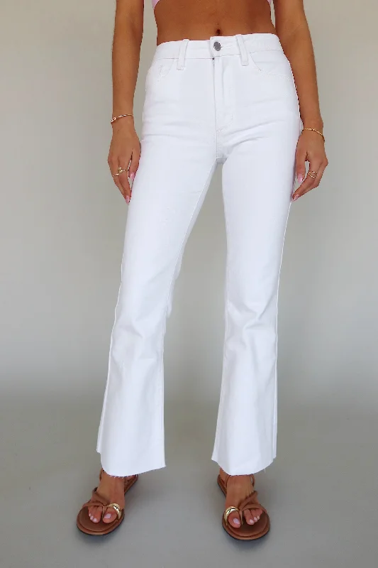 women's slim-fit pantsFray Hem Blanc Flare Jean