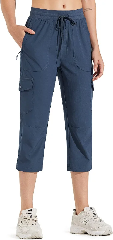 02-capri Pants-navy Blue