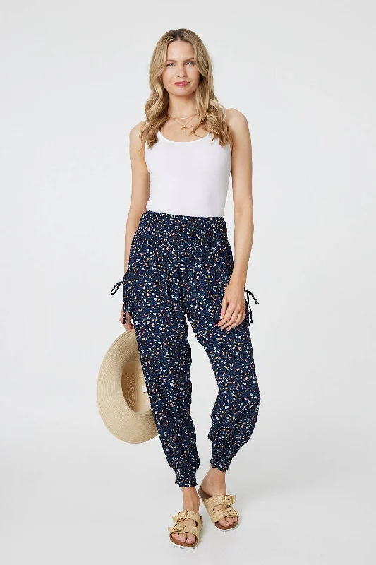 women's solid-color pantsDitsy Floral High Waist Harem Pants