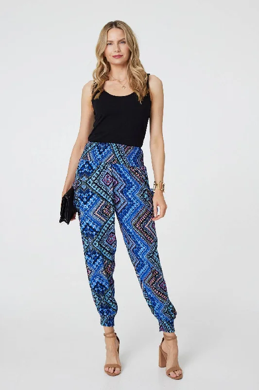 women's fall pantsAztec Print High Waist Harem Pants