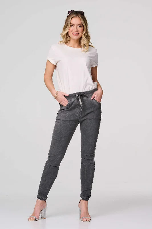 women's spring pantsPlain Skinny Tie Waist Trousers