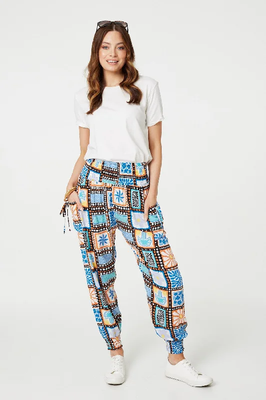 women's yoga pantsMosaic Print High Waist Harem Pants