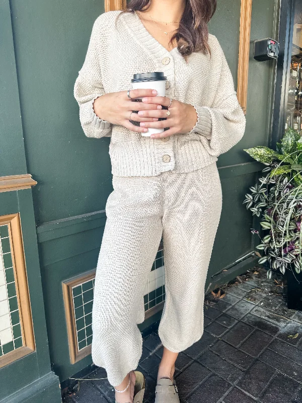 women's chic pantsWaffle Knit Sweater Pant