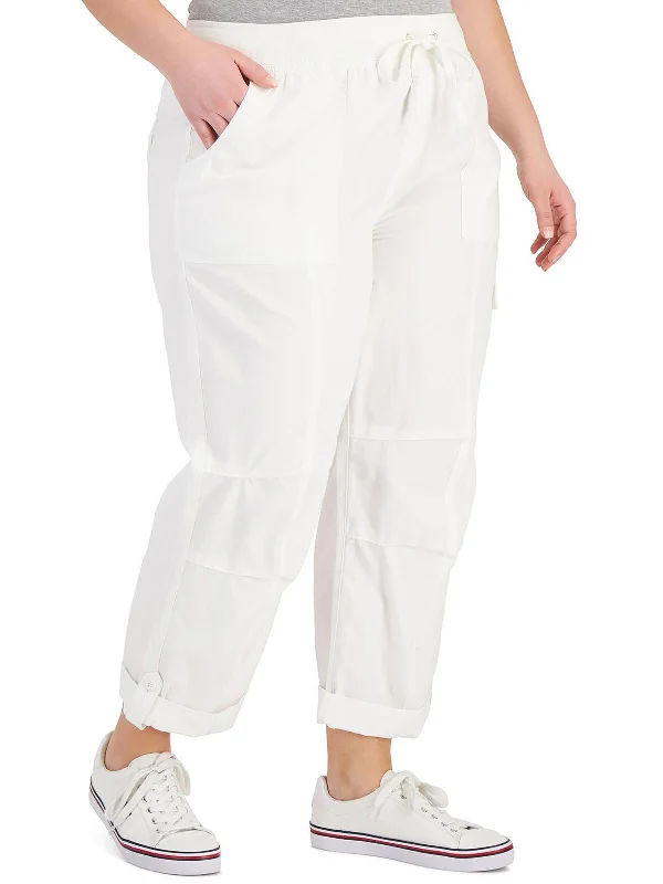 women's casual pantsPlus Womens High Rise Ankle Cargo Pants