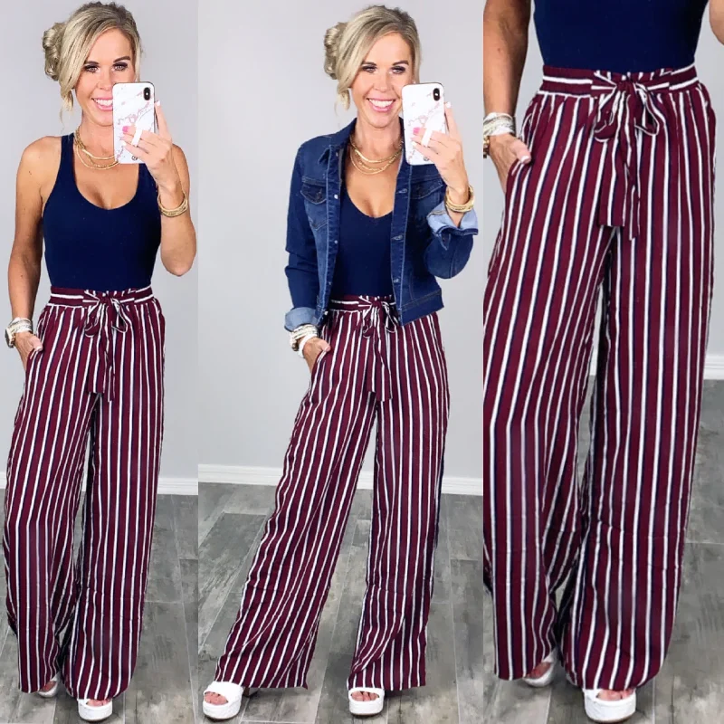 women's cropped pantsSomething to Ponder Striped Pants