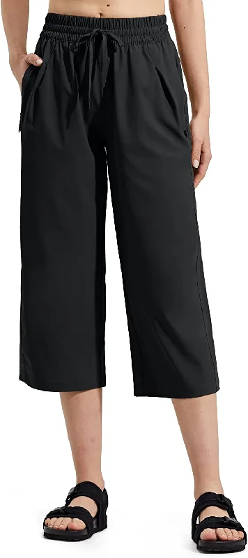 women's luxury pantsFashionSierra - Capri Pants Wide Leg Lightweight Quick Dry Comfy Loose Lounge Sweatpants