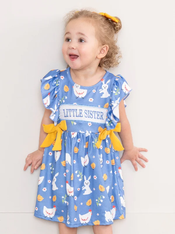 women's spaghetti strap dressesBunnies & Chickens Smocked Little Sister Dress