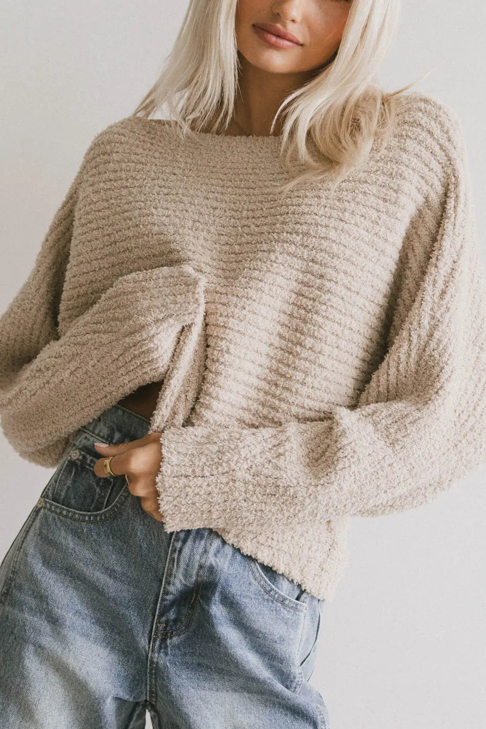 women's flowy dressesCalia Knit Sweater in Tan