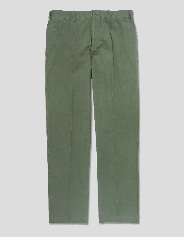 women's handmade dressesCOTTON CHINO CINCH-BACK PANTS - OLIVE