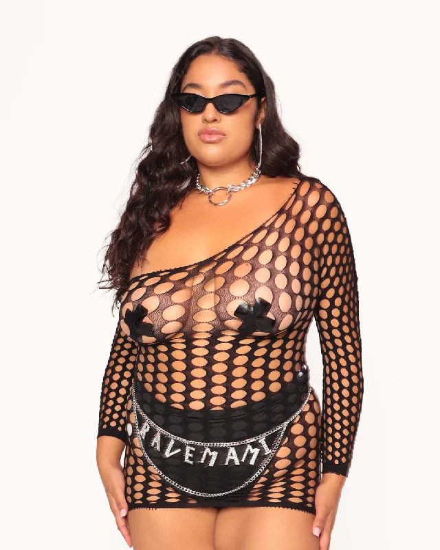 women's eco-friendly dressesMidnight Magic Curve Fishnet Dress