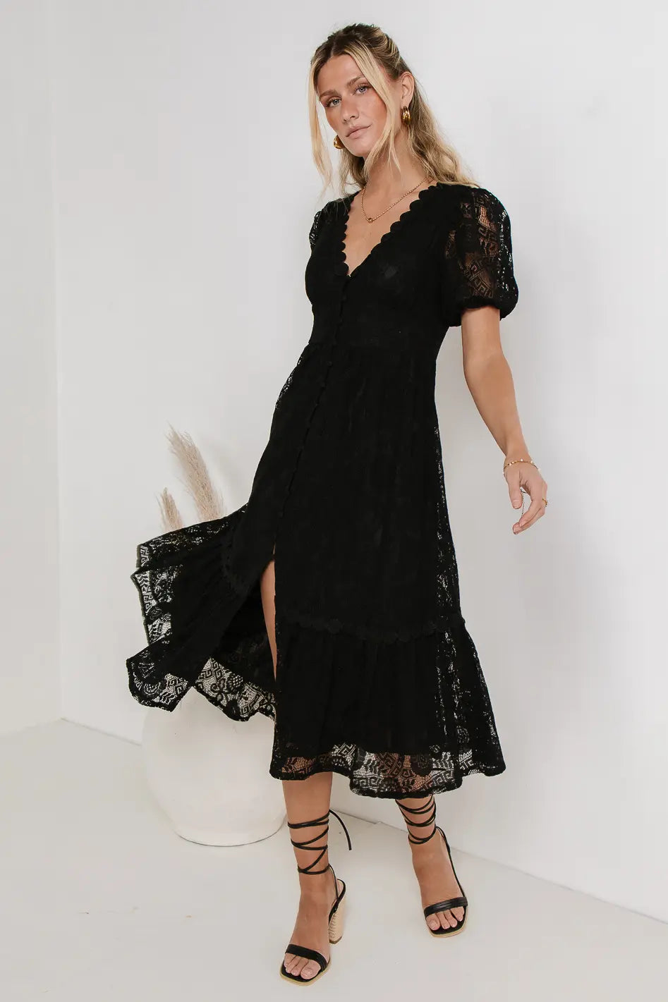 women's cotton dressesRowan Lace Dress in Black