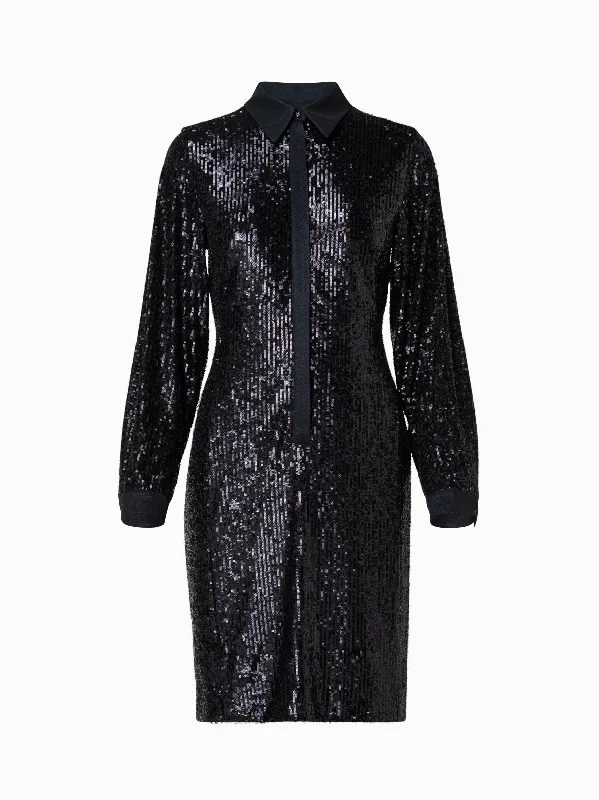 women's hourglass figure dressesSequins Shirt Dress