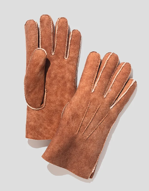 women's lace-up dressesSHEARLING GLOVES - TAN