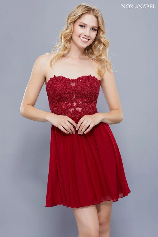 women's sleeveless dressesShort Strapless Formal Prom Cocktail Dress