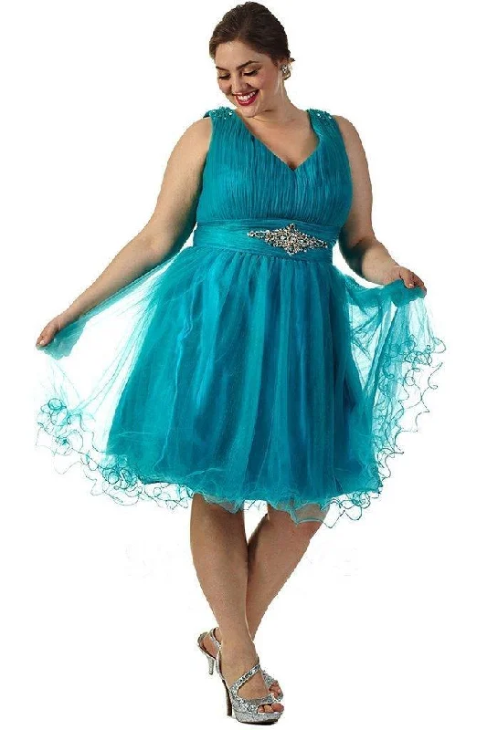 women's neon dressesSydneys Closet Short Plus Size Prom Dress